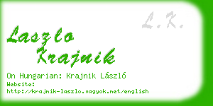 laszlo krajnik business card
