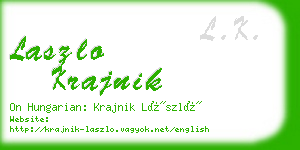 laszlo krajnik business card